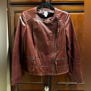 Vintage JCPenny Burgundy Lambskin Leather Jacket - M